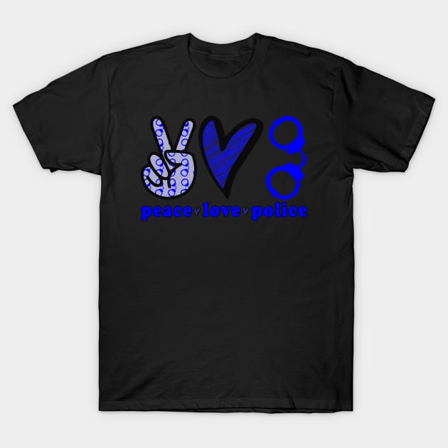 Peace Love Police Officer T-Shirt by DANPUBLIC